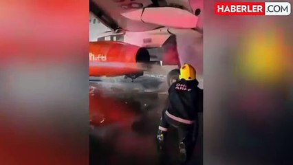 Antalya'ya inişte yanan Rus uçağının tahliyesinde Türk ekiplerinin amansız mücadelesi