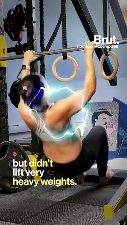 Dumbbells, barbells, and a pregnant woman