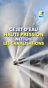 Ce jet d'eau haute pression nettoie les canalisations