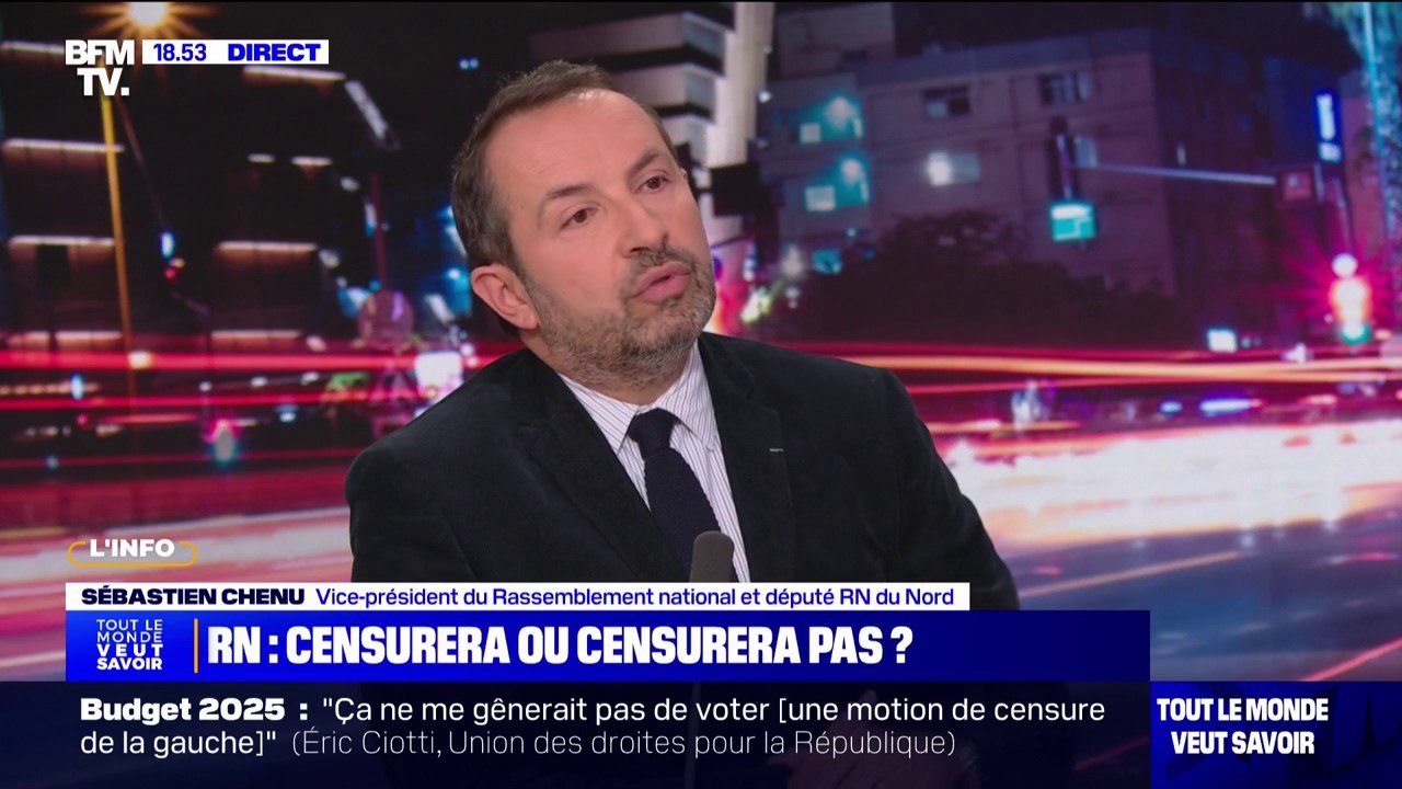 Budget: "J'espère que Michel Barnier va réagir après ce rendez-vous avec Marine Le Pen", indique Sébastien Chenu (RN)