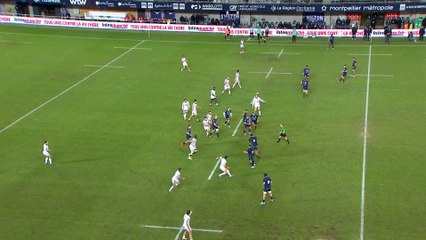 TOP 14 - Essai de Yacouba CAMARA (MHR) - Montpellier Hérault Rugby - Section Paloise
