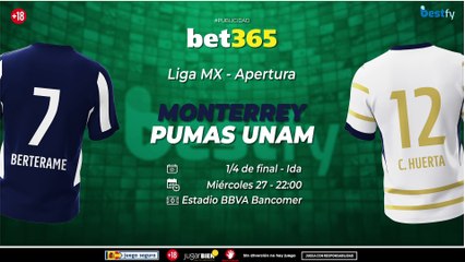 Tio Bets nos de las cuotas Monterrey vs Pumas