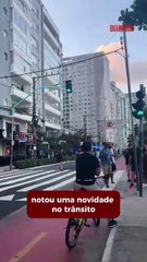 Avenida Atlântica ganha faixa de pedestres com luzes vermelho e verde
