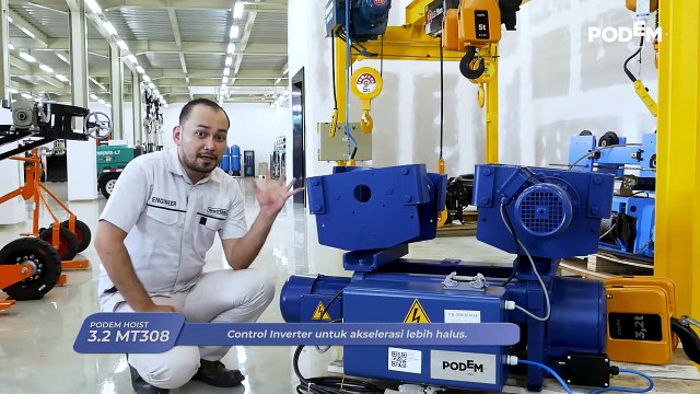 REVIEW HOIST CRANE WIREROPE DENGAN KAPASITAS 3.2 TON - PODEM HOIST 3.2 MT308