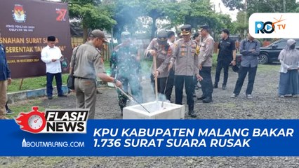 KPU KABUPATEN MALANG MUSNAHKAN 1.736 SURAT SUARA RUSAK DEMI KEAMANAN PEMILU