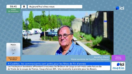 26/11/2024 - ICI Matin France Bleu Gironde en vidéo