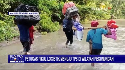 Distribusi Logistik Pilkada ke Pegunungan Maluku Tengah, Petugas Seberangi Sungai | SERIAL PILKADA
