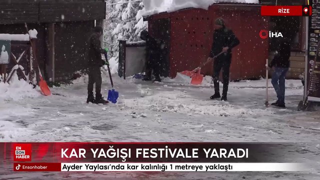 Ayder Yaylası'nda kar kalınlığı 1 metreye yaklaştı