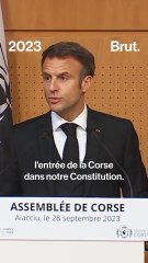 "Entrée" de la Corse dans la Constitution : le discours d'Emmanuel Macron en 2018 vs 2023