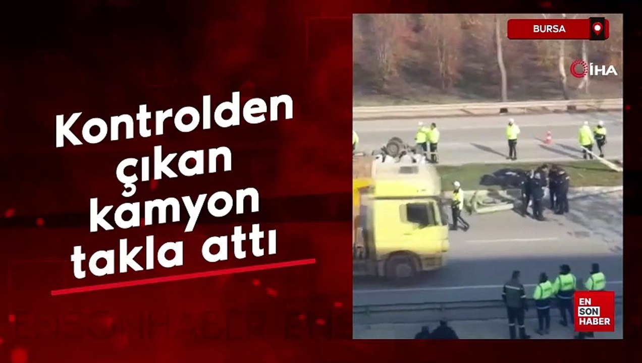 Bursa'da kamyonet takla attı