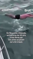 Un homme a sauté sur une orque en pleine mer