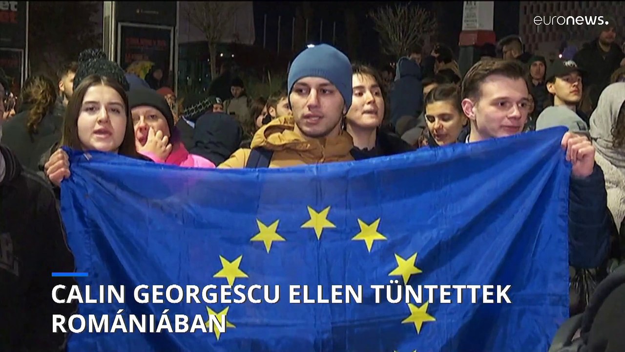 Az elnökválasztás első fordulójának győztese ellen tüntettek Romániában