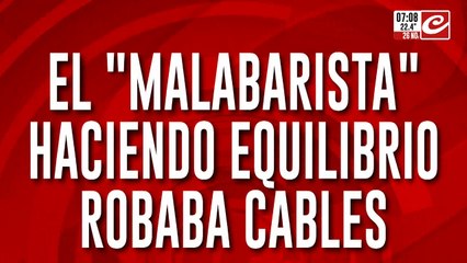 Lo sorprendieron robando cables en las alturas y mirá cómo terminó