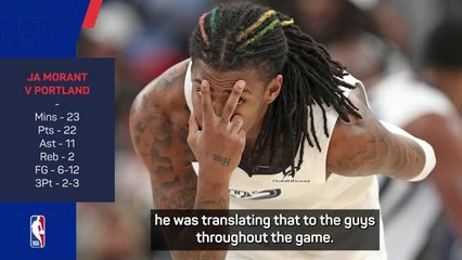 Jenkins praises 'phenomenal' Morant on return from injury