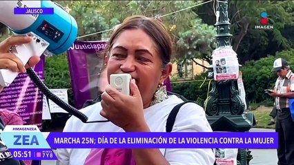 Mujeres marchan en la CDMX por el Día Internacional de la Eliminación de la Violencia contra la Mujer