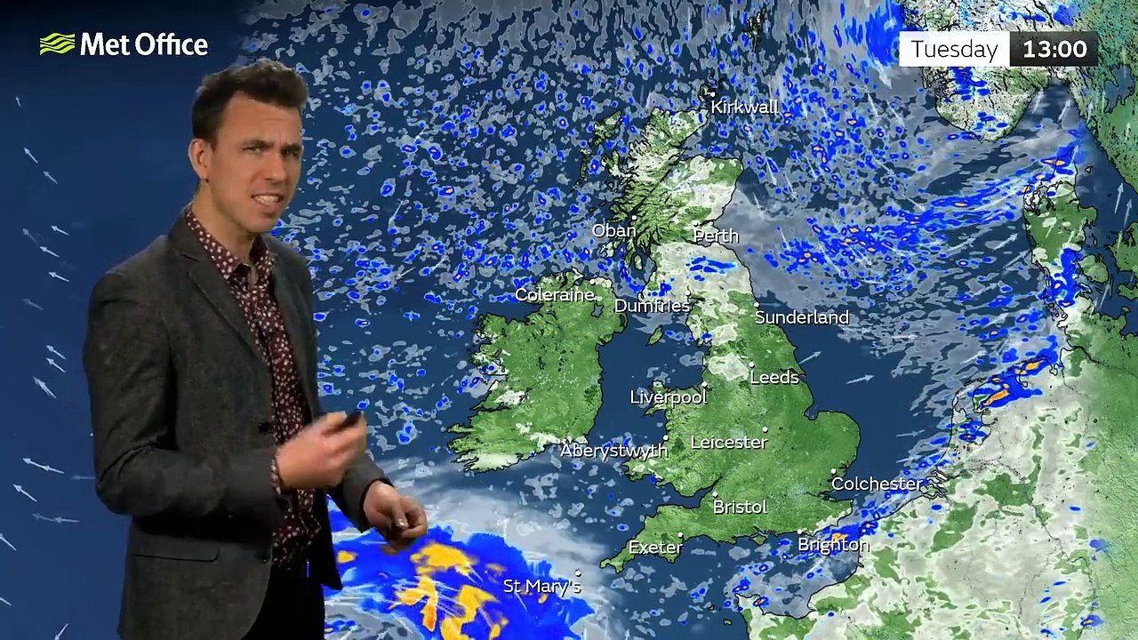 Met Office Tuesday afternoon weather forecast 26/11/2024