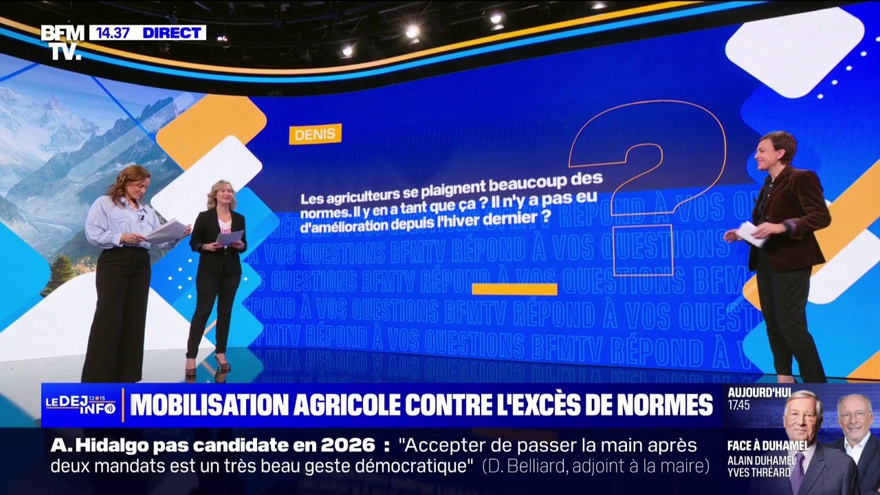 Il y en a tant de normes que ça pour les agriculteurs? Il n'y a pas eu d'amélioration depuis l'hiver dernier? BFMTV répond à vos questions