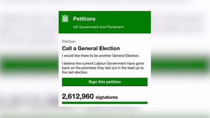 Starmer rules out re-running general election as petition passes 2.5million signatures