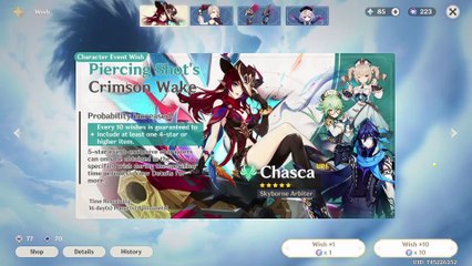 150 Pulls F2P Chasca + Pity Counter (Genshin Impact)