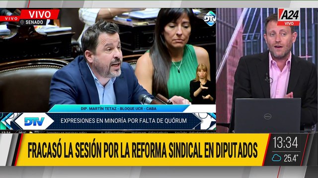 FRACASÓ LA SESIÓN POR LA REFORMA SINDICAL