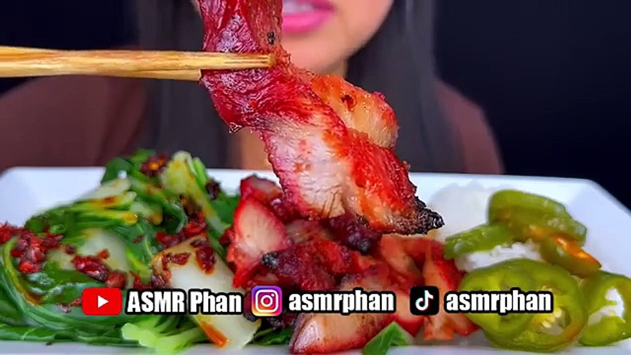 ASMR BBQ, JALAPEÑO PEPPERS & GREENS | MUKBANG | ASMR Phan