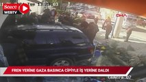 Fren yerine gaza basınca cipiyle iş yerine daldı