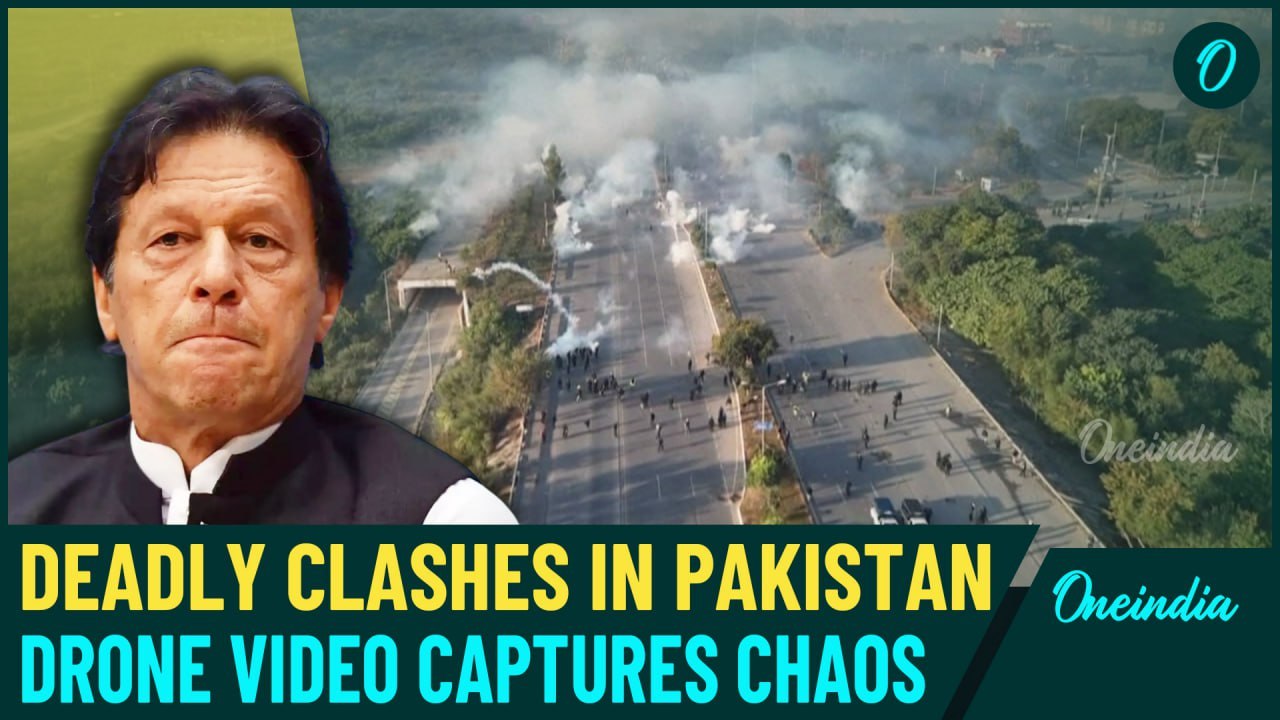 VIDEO| Pakistan Protests: Drone Footage Shows Clashes as Police Fire Tear Gas at Imran's Supporters