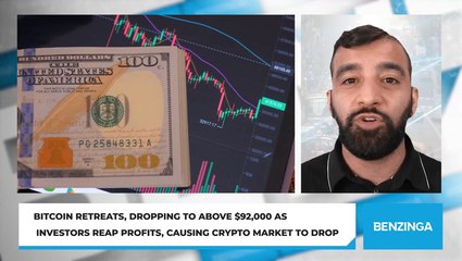 Bitcoin Retreats, Dropping To Above $92,000 As Investors Reap Profits, Causing Crypto Market To Drop