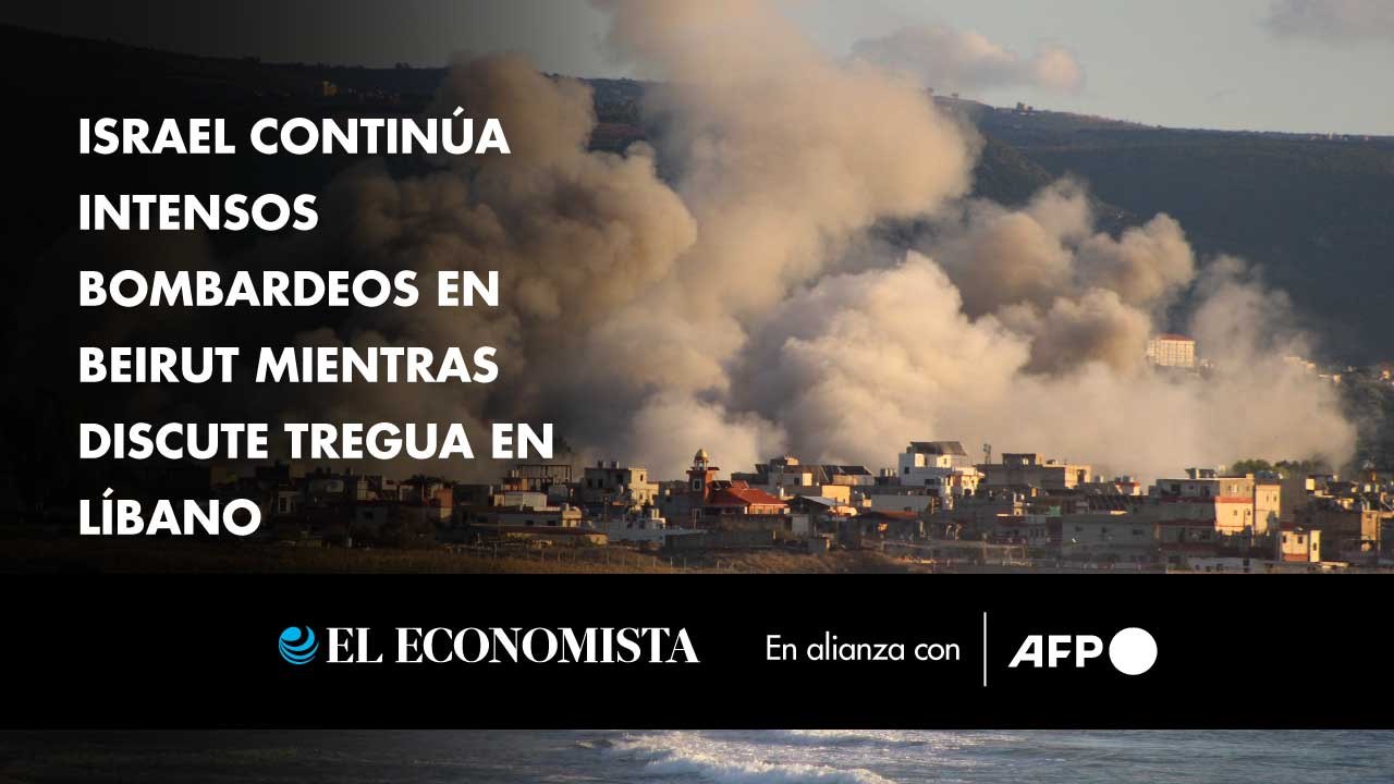 Israel continúa intensos bombardeos en Beirut mientras discute tregua en Líbano