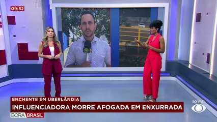 Vídeo mostra influencer em enchente minutos antes de ser arrastada pela água em MG