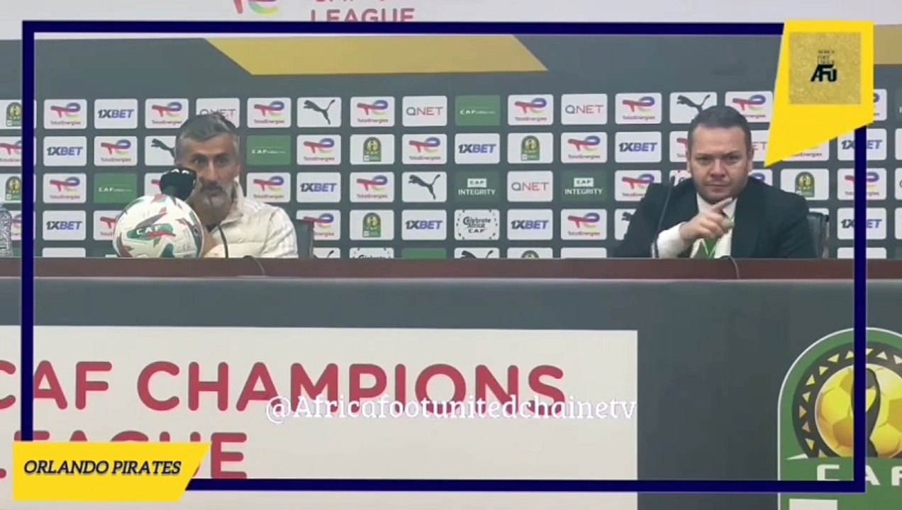 #LDCCAF 🏆 : La conférence de presse de José Riveiro après la victoire de #OrlandoPirates ⚫🔴🇿🇦 face au #CRBelouizdad ⚪🔴🇩🇿 1️⃣-2️⃣⚽🔥🔥