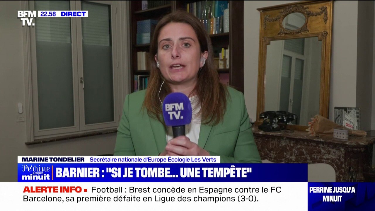 "C'est déjà le chaos": Marine Tondelier (les Écologistes) répond à Michel Barnier, qui promet une "tempête" sur les marchés financiers en cas de motion de censure