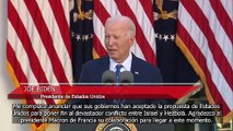 Biden anuncia que Israel y Líbano han aceptado la propuesta estadounidense para alto el fuego