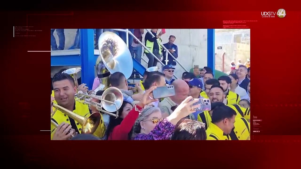Con banda y pastel para Alfaro, "celebran" inauguración de planta potabilizadora en Tlajomulco