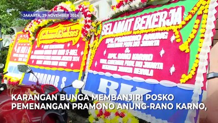 Respons Cak Lontong atas Kiriman Bunga Berinisial RKdi Rumah Pemenangan Pramono-Rano