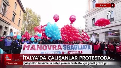 İtalya'da çalışanlar, hükümetin bütçe planını protesto için genel greve gitti