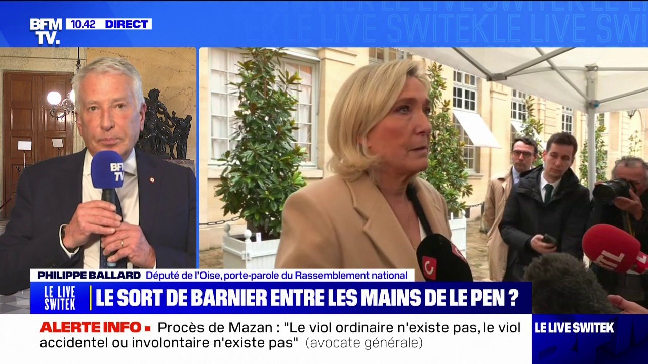 "On attend le texte final": Philippe Ballard (RN) évoque l'hypothèse d'une censure du gouvernement Barnier