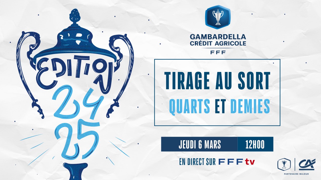 Le tirage des quarts et demies de Coupe Gambardella-Crédit Agricole en direct (12h00)
