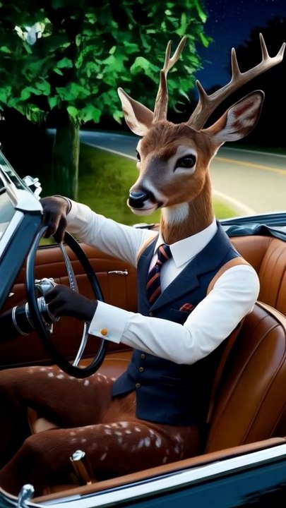 Anthropomorphic Animals on a Midnight Drive | Stunning Visual Storytelling