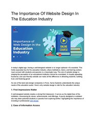 The Importance Of Website Design In The Education Industry (1)