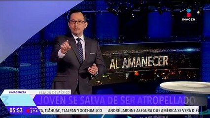 Joven se salva de ser atropellado en Naucalpan, Estado de México