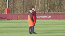 Ruben Amorim leads Manchester Utd training ahead of their UEL game with Bodo