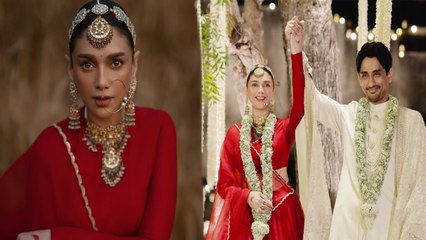 Aditi Rao Hydari लाल जोड़े में दूसरी बार बनी Siddharth की  दुल्हन, Rajasthan के किले में की वरमाला !