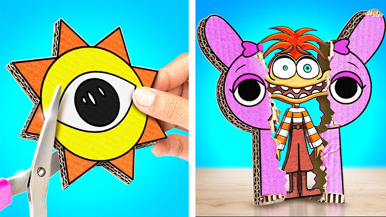 Don't Cut MR. SUN Sprunki 🌞 *We Build Giant Cardboard Inside out 2 House*