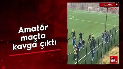 Malatya'da amatör maçta kavga çıktı