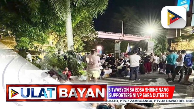 PNP, mahigpit na binabantayan ang sitwasyon sa EDSA Shrine nang magtipon-tipon ang ilang umano'y supporters ni VP Sara Duterte