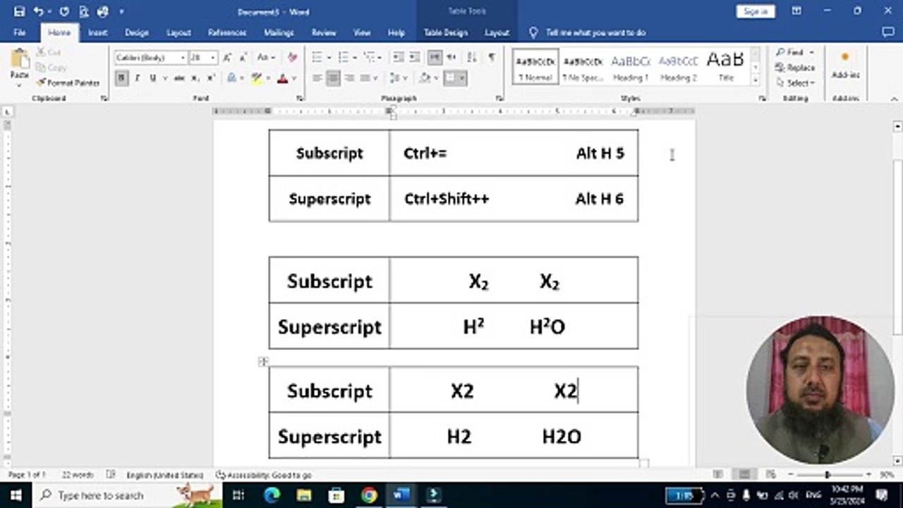 How To Use Subscript and Superscript in Microsoft Word 2019 - video ...