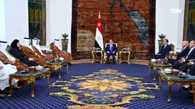 الرئيس عبد الفتاح السيسي يستقبل رئيس مجلس الوزراء وزير خارجية دولة قطر