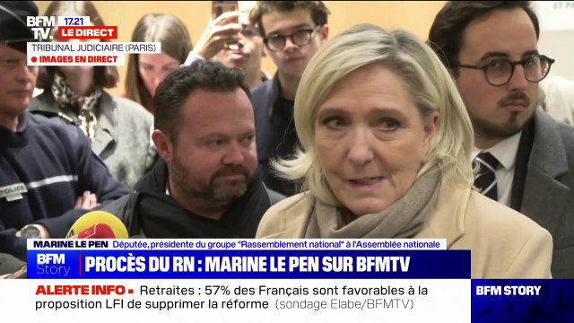 Procès du RN: Il y a zéro conséquence politique au fait d'attendre le résultat d'un jugement , assure Marine Le Pen