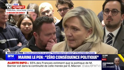 Procès du RN: Marine Le Pen se dit "totalement et à 100% de retour" dans "le combat politique"